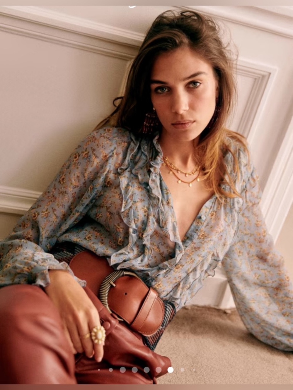 Sèzane Celine Shirt Vintage Blue Prairie FR38 - Picture 2 of 8